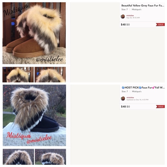 5⭐️RATED Faux Leather Warm Comfy Fall Fuzzy Winter Boot NEW Boutique Size 7 - Picture 12 of 14